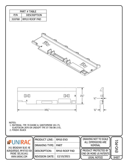 310760-US rm10 roof pad