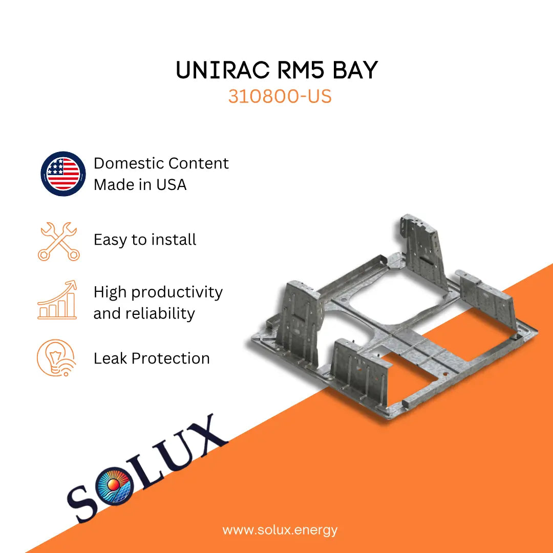 This is an image of Unirac RM5 Ballast Bay (310800-US) Domestic Solution