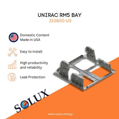 This is an image of Unirac RM5 Ballast Bay (310800-US) Domestic Solution