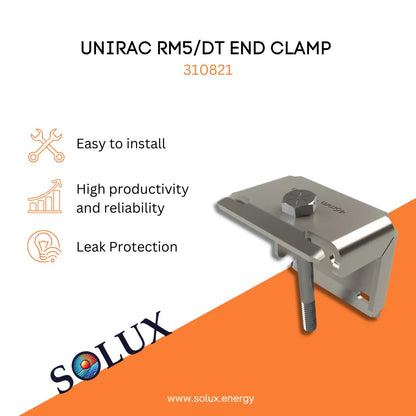 This is an image of Unirac RM5/DT END CLAMP 41-45MM, 310821