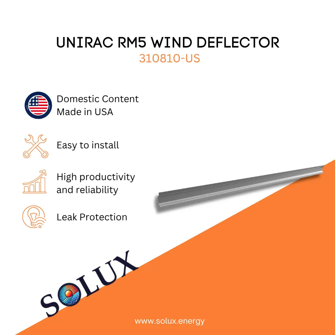 This is an image of Unirac RM5 Wind Deflector, 84 inches Domestic Solution