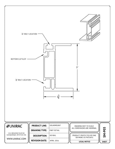 UNI-315168M rail mounted solar panels