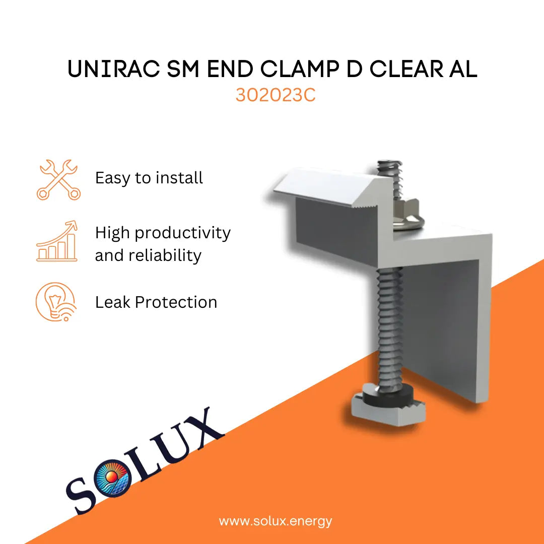 This is an image of Unirac SM ENDCLAMP D Clear AL 302023C