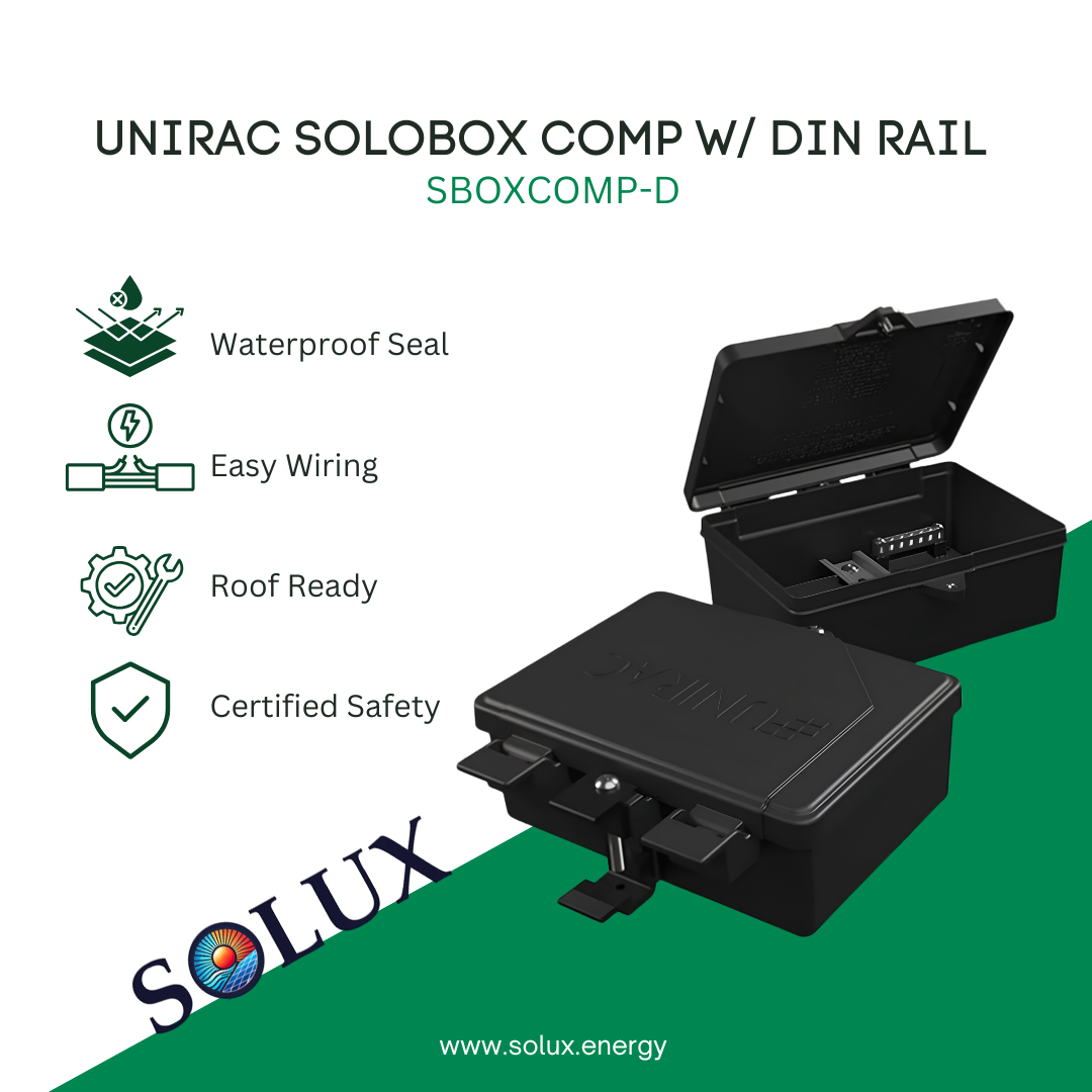 This is an image of Unirac SBOXCOMP-D Solobox Comp w/ Din Rail