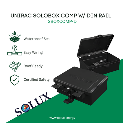 This is an image of Unirac SBOXCOMP-D Solobox Comp w/ Din Rail
