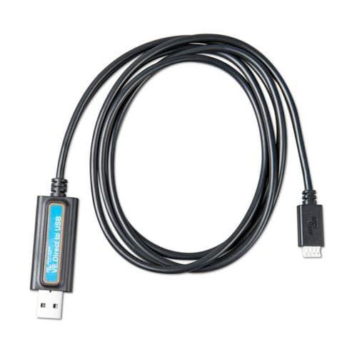 Black USB cable with connectors on a white background
