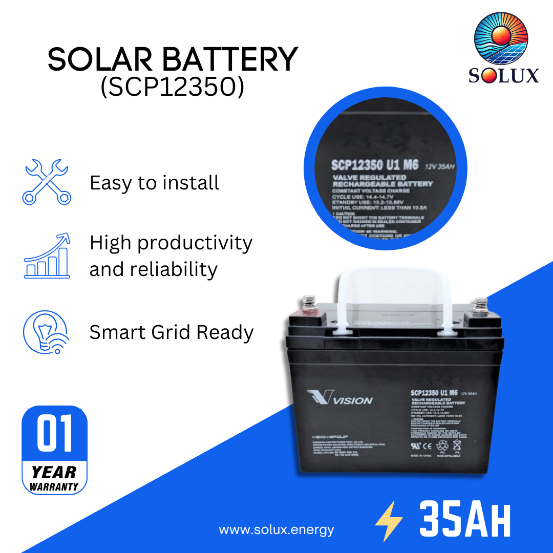 This is an image of Vision 12 Volt 35Ah AGM Battery Sealed Lead Acid