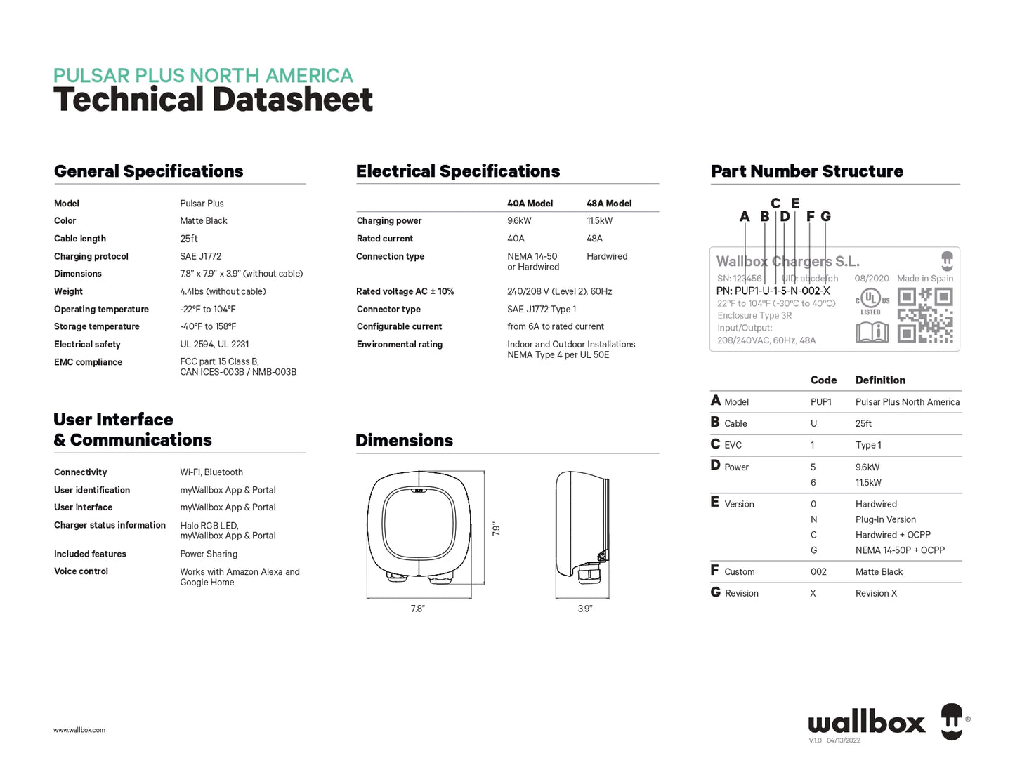WBX-PULSAR-PLUS-40A solar ev charger