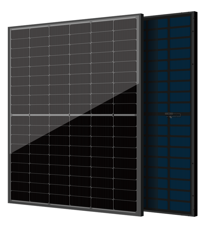 A single product image of znshine monocrystalline solar panel in a transparent background