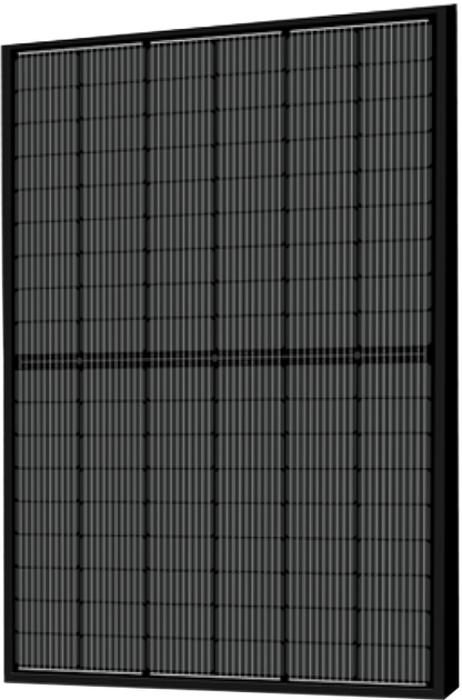 ZNShine monocrystalline 410 watt Solar panel with grid pattern on a transparent background
