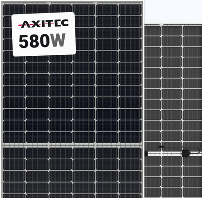 Axitec 580Watt 144 Cell Bifacial Silver Frame Solar Panel