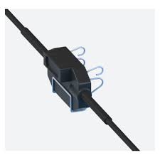 Engage cable clip with a blue connector on a white background
