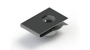 Metallic bracket on a white background