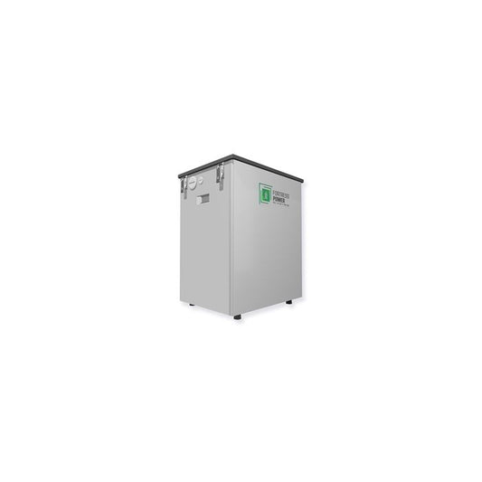 Fortress IP65 Outdoor Rated Enclosure, holds 2 eFlex units per rack. Includes busbars and 2 sets of “+” and “-” battery cables.