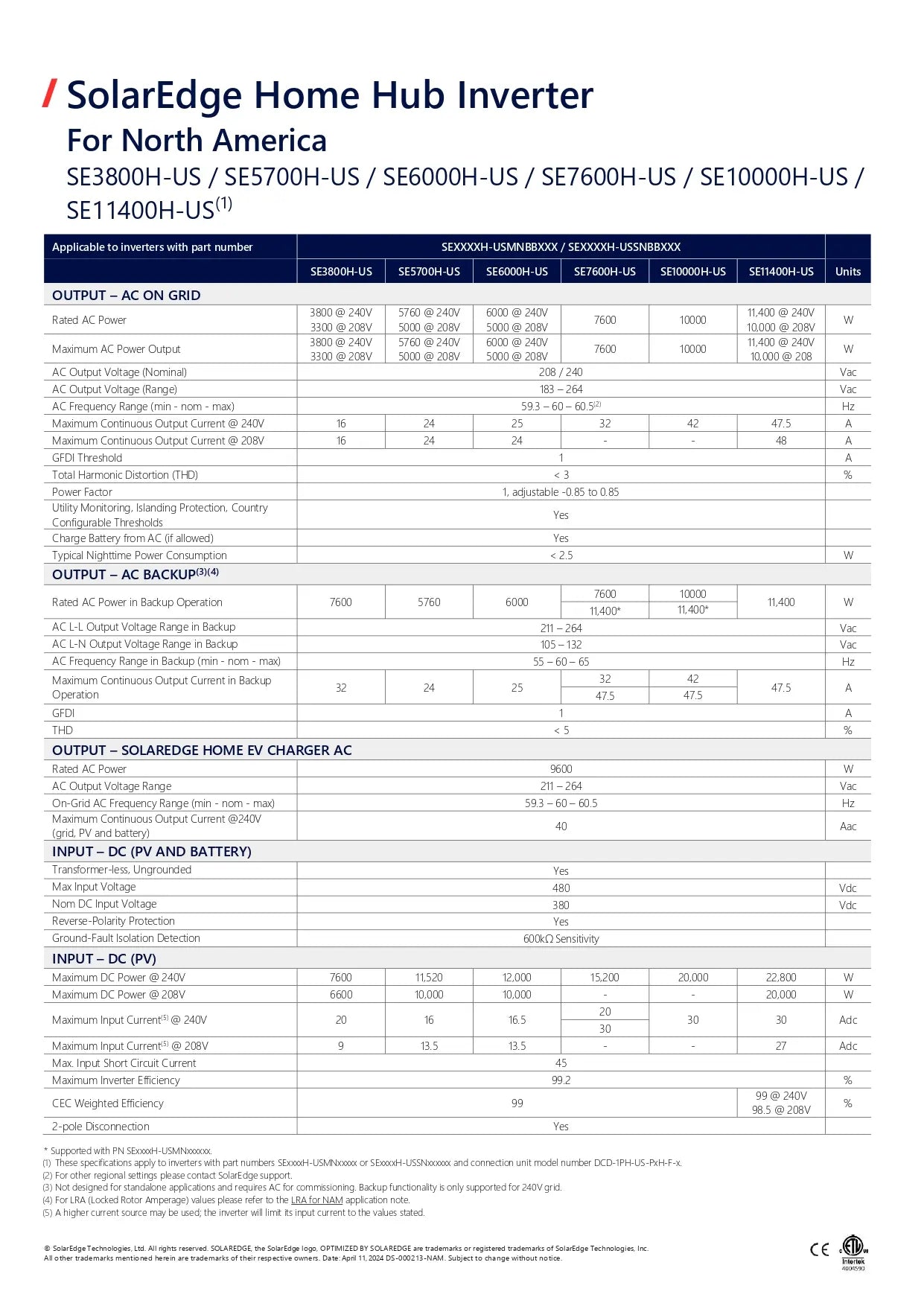 SolarEdge USE5700H-USMNBE78 5.7 kW Single Phase Inverter