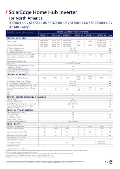 SolarEdge USE5700H-USMNBE78 5.7 kW Single Phase Inverter