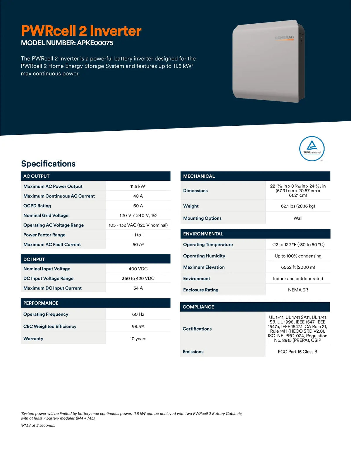 Generac APKE00075 PWRcell 2 Inverter