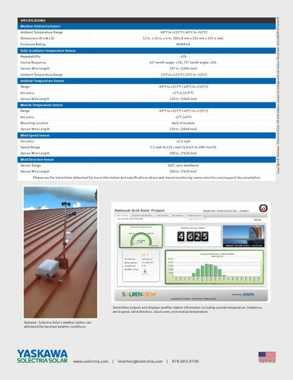Yaskawa Solectria SRV-WTHR SolrenView Weather Station Monitoring